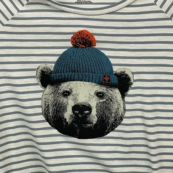 Columbia Womens T-Shirt Scoop Neck Multicolor Stripe Stretch 3/4 Sleeve Medium - Picture 2 of 9